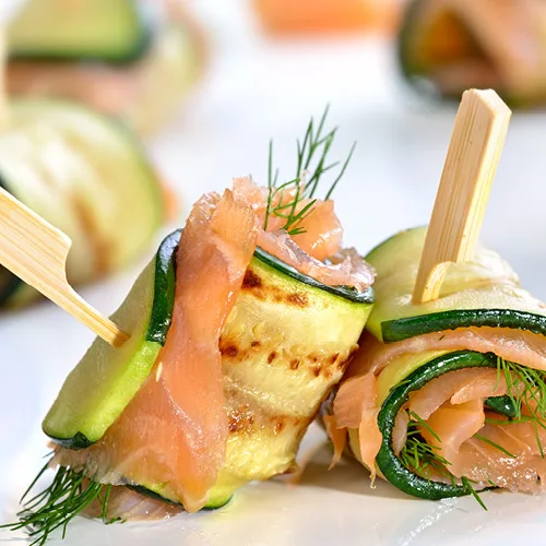 Eigenheimers Catering Walking Dinner zalmrolletjes